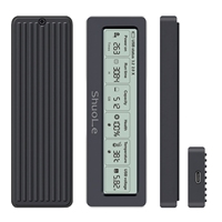 10Gbps SHUOLE M.2 NVMe PCIe kandang aluminium Tipe C SSD casing USB3.2 dengan layar LCD besar Hard Drive kandang casing Disk