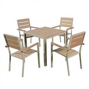 Conjunto de <span class=keywords><strong>Mesa</strong></span> <span class=keywords><strong>y</strong></span> <span class=keywords><strong>Sillas</strong></span> de WPC para Exteriores, Muebles de Patio Resistentes al Agua <span class=keywords><strong>y</strong></span> a la Luz Solar, Asientos Rectangulares para Patio <span class=keywords><strong>y</strong></span> Playa - Product Image 2