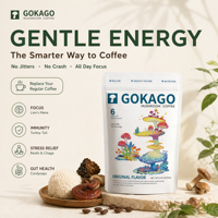 Mélange de café instantané aux champignons Ganoderma, 6 champignons adaptogènes (Crinière de lion, Reishi, Chaga), saveur originale, 30 portions, Arabica