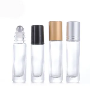 Wholesale Empty 6ml 8ml 10ml Clear Cosmetic Essential Oil Perfume Attar Deodorant Body Oil Lip Gloos Glass Roll On Bottles