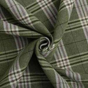 Tissu en laine tweed à carreaux verts 100% laine 280 GSM tissé lourd pour manteau et veste homme - Product Image 3