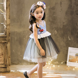 Best Selling Products Korea Kids Wear Clothes Girls Stripe Dresses - Product Image 5