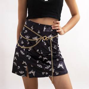 Conjunto de Cadenas Corporales de Moda, Diseño Geométrico de Aleación de Zinc Dorado, Accesorio de Cadena para Cintura Estilo Hip Hop para Uso Diario Femenino - Product Image 3