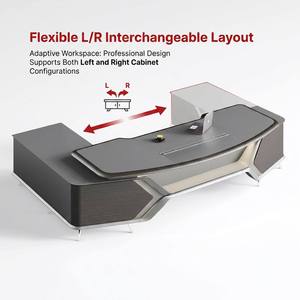 Bureau de direction en bois de luxe durable, <span class=keywords><strong>table</strong></span> de bureau moderne pour les bureaux, les écoles, utilisation modulaire multifonctionnelle - Product Image 4