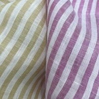 Tissu en lin rayé teint en fil, écologique et luxueux, pour chemise de cérémonie