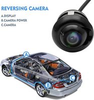 Caméra de recul pour voiture, étanche, 360°, avec trou de fixation de 22,5 mm °   Caméra de recul HD CCD rotative pour voiture, vue de stationnement arrière