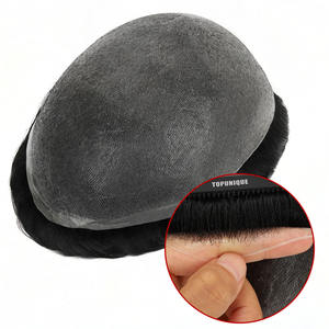 Peluca de Hombre de Piel Extra Fina de Alta Calidad 0.02-0.03mm, Cabello Humano Natural 100% Real Indio Remy, Base Completa de PU para Hombres - Product Image 2