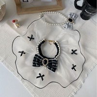 Mode Pet Chat Chien Dentelle Bandana Écharpe Perle Bowknot Accessoires Pour Animaux De Compagnie