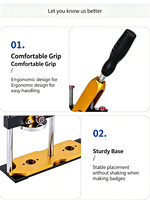 Machine professionnelle manuelle rotative dorée pour la fabrication de badges de 58 mm - Presse à badges en aluminium haute précision, 100 fournitures pour loisirs créatifs