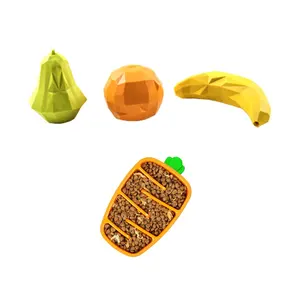 Teeth Cleaning Pet Training Leakage Food Dog Toys Carrot Type Slow Feeders Dog Bowl Set