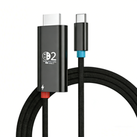 Kabel DHTV OEM 2m PD 100W Pengisian Daya HDTV 4k60hz Tipe C ke Kabel HDTV untuk NS Switch 1/2