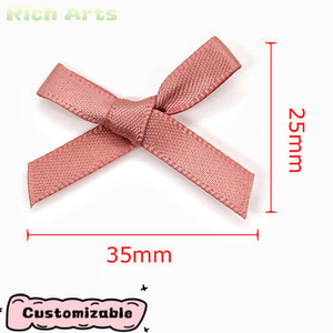 Noeud papillon de 6 mm, 200 pièces par sac, accessoires en polyester faits à la main, décoration de lingerie, ruban, mini noeud, vente en gros - Product Image 2