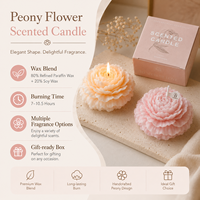 Bougie parfumée à la pivoine en gros, en paraffine raffinée et cire de soja, bougie décorative florale, cadeau, emballage personnalisé
