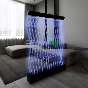 Decorazione per la Casa, Fontana d'Acqua Curva da Terra con Luce LED, Pannello a Bolle d'Acqua in Acrilico, Divisorio per Ambienti - Product Image 1