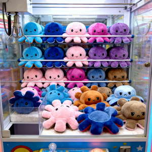 Juguetes de peluche de <span class=keywords><strong>pulpo</strong></span> reversibles de dibujos animados de 8 pulgadas, animales de peluche de anime para niños, <span class=keywords><strong>venta</strong></span> al por mayor de fábrica para máquinas de garras - Product Image 1