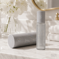 Emballage personnalisé en tube de papier artisanal de luxe biodégradable pour parfum, huile essentielle et cosmétiques, avec logo en feuille d'or holographique