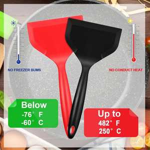 Sunshine Wholesale - Ensemble d'ustensiles de cuisine en silicone de qualité : Spatule à œufs large à fentes et Spatule à crêpes, compatible lave-vaisselle et micro-ondes - Product Image 3