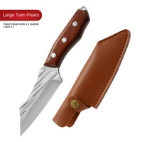 Couteau de cuisine forgé multi-usages de style mongol Ménage Poisson-Tuer les fruits Cueillette d'os Construction en bois et en métal à main