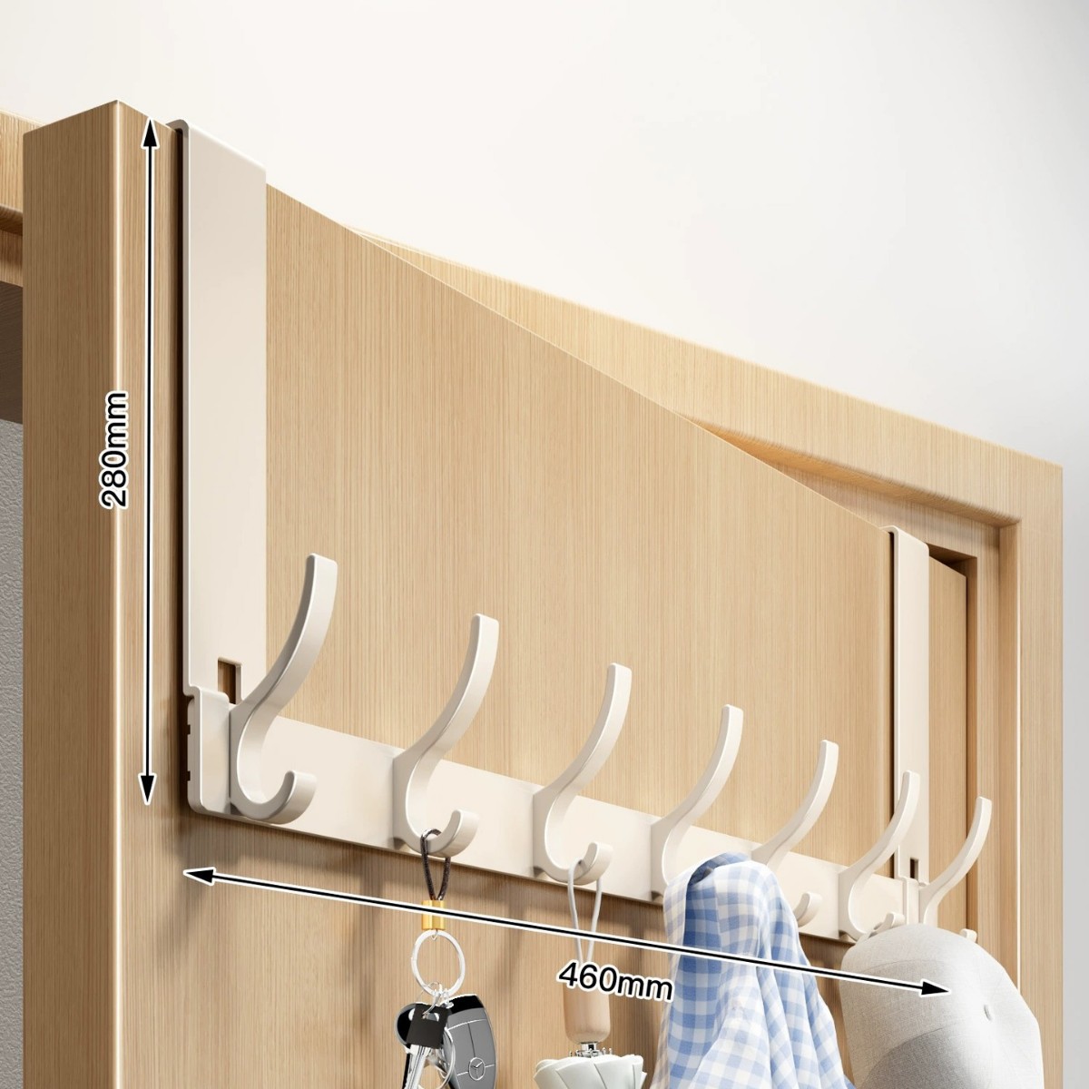 Milky white 7 hooks_arm length 28cm