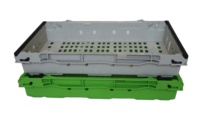 QS Caisse Mobile En Plastique Panier Ventilé Empilable En Plastique Tomate Caisses de Chiffre D'affaires En Plastique de Panier de Maille pour le Stockage de Fruits Frais