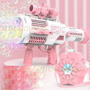 Zhengguang đồ chơi gatling LED phun bọt pháo tự động tên lửa với ba lô bong bóng trẻ em Máy Bazooka bong bóng Súng đồ chơi - Product Image 2