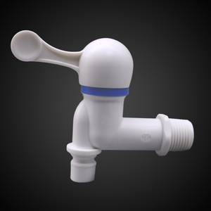 High Quality White Bathroom Washroom <b>Wall</b> Mounted Plastic Small Faucets with Adapter - Product Image 1