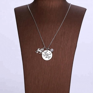 Loftily de la joyería de piedra encantos de acero inoxidable cree que podría así ¿inspirador en Collar de plata de la joyería - Product Image 3