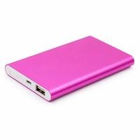 Batterie externe portable ultra-fine en alliage d'aluminium 5000 mAh avec sortie USB simple, chargeur promotionnel pour téléphones mobiles