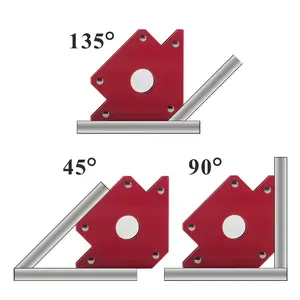 SUGETOOLS 4pcs 45 90 135 डिग्री लाल भारी शुल्क 4 "चर चुंबकीय कोण वेल्डिंग चुंबक वेल्ड धारकों