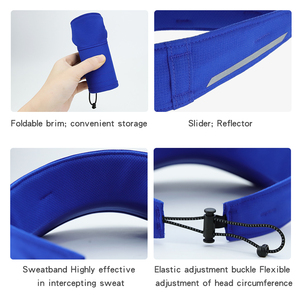 Casquettes de sport unisexe de créateur, pliables, réfléchissantes, à visière vide, réglables, anti-UV, avec trou pour lunettes, pour femmes, logo personnalisé - Product Image 2