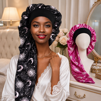Bonnet en satin extra large pour dormir, bonnet en soie ajustable pour cheveux longs, bonnet de nuit pour cheveux bouclés, tresses, perruques, protection des cheveux