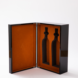 Piano de luxe noir brillant, personnalisé, de haute qualité, 2 bouteilles, verres à whisky, pack cadeau en bois, boîte à vin - Product Image 2