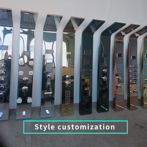 יוקרה שחור נירוסטה חדר אמבטיה חכם מקלחת לוח סט קיר תכליתי רסיס סילון רך עבור מלונות דירות - Product Image 4