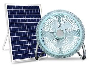 Ventilateur-lampe solaire d'urgence rechargeable 14V 12W avec cadre en aluminium, diamètre 29cm, DC13.6V, SMD2835, matériau ABS+PC, 6x1800mAh Lithium - Product Image 5