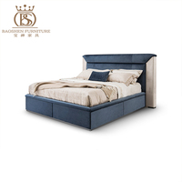 Lit double en bois de luxe haut de gamme BS, style minimaliste, pour villas, hôtels, design italien, chambre principale