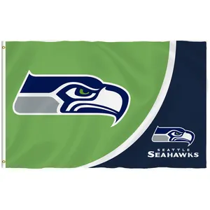Seattle seaseayüksek kalite NFL promosyon ürün bayrakları 3x5 ft 100% Polyester özel bayraklar