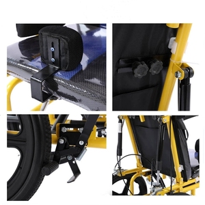 Silla de ruedas reclinable Manual con respaldo alto para niños y adultos con parálisis cerebral plegable para rehabilitación cuidado de discapacitados - Product Image 6