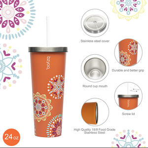 แก้วน้ำเก็บอุณหภูมิสแตนเลสพร้อมหลอดเก็บความร้อนทนทานสำหรับการเดินทาง - Product Image 3