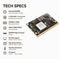 Module système Android RK3588 avec écran tactile pour kiosque, EDP DSI 8K, NPU 6 TOPS, 32 Go LPDDR, MIPI CSI et Wi-Fi 6 double Gigabit
