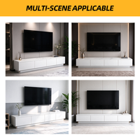 Kabinet TV Kayu Mewah Gaya Midcentury dengan Desain Profil Rendah, Penyimpanan Modern untuk Ruang Tamu, Kabinet TV Lebar