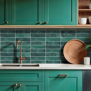 Azulejos de Pared Estilo Zellige, Hechos a Mano en España, Verdes, SPC, Autoadhesivos, Mosaico para Cocina - Product Image 2