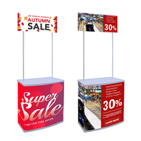 Support d'affichage portable pliable en plastique durable avec barre de support en métal et logo personnalisé pour les tables de promotion publicitaire