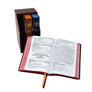 <span class=keywords><strong>Bible</strong></span> Sainte en cuir souple de qualité supérieure, taille personnalisée, légère, reliure cousue, estampage à chaud argenté, vente en gros - Product Image 1