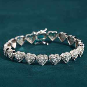 Minimal 925 Sterling Silver Cuban Link Bracelet With Lab Grown Moissanite Diamond Clean Finish Jewelry - Product Image 4