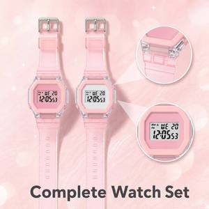 Orologio Digitale LED Rosa Traslucido con Display, Sveglia e Data, Carino <span class=keywords><strong>per</strong></span> Bambini, Regalo Direttamente dal Produttore - Product Image 3