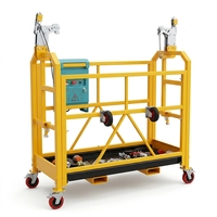 Plataforma de Trabalho Amarela para Empilhadeira, Cesto Gondola com Corrimãos e Trava Manual para Canteiro de Obras