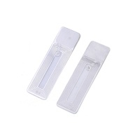 Étiquette d'alarme auto-adhésive RF antivol transparente rectangulaire 5215mm 8.2Mhz désactivateur de système de code-barres pour magasin de supermarché