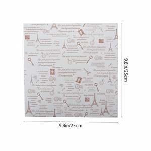 Feuilles de papier ciré anti-graisse pour emballage alimentaire, papier d'emballage alimentaire personnalisé imprimé pour l'emballage de pain de charcuterie - Product Image 2