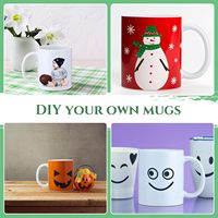 Tasses à café personnalisées DIY de 11 oz, blanches, en céramique, avec revêtement céramique, pour cadeaux d'art de remise de diplôme, artisanat DIY