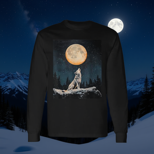 Camiseta de manga larga con estampado de luna llena y noche estrellada - Product Image 3